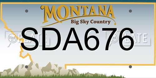 SDA676 Montana License Plate