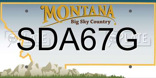 SDA67G Montana License Plate