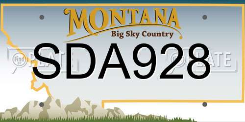 SDA928 Montana License Plate