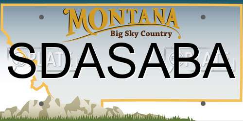 SDASABA Montana License Plate