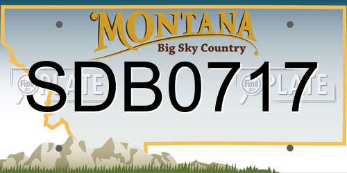 SDB0717 Montana License Plate