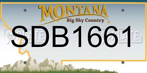 SDB1661 Montana License Plate