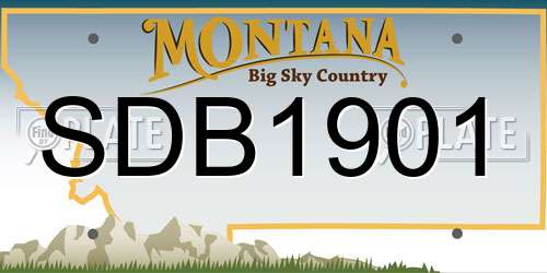 SDB1901 Montana License Plate