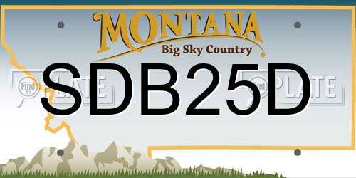 SDB25D Montana License Plate