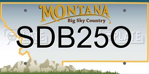 SDB25O Montana License Plate
