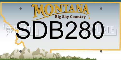 SDB280 Montana License Plate