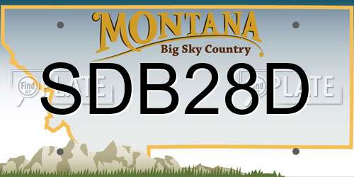 SDB28D Montana License Plate