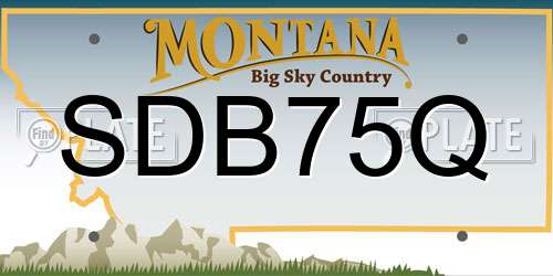 SDB75Q Montana License Plate