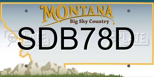SDB78D Montana License Plate