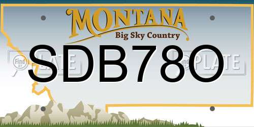 SDB78O Montana License Plate