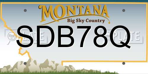 SDB78Q Montana License Plate