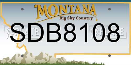 SDB8108 Montana License Plate