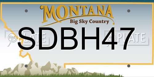 SDBH47 Montana License Plate