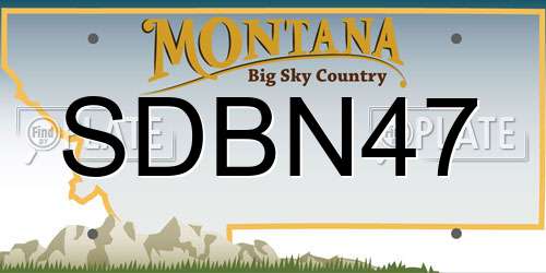 SDBN47 Montana License Plate