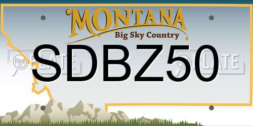 SDBZ50 Montana License Plate