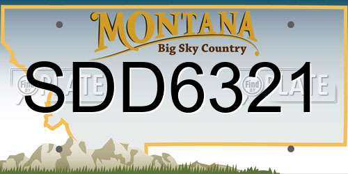 SDD6321 Montana License Plate