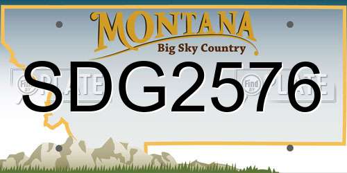 SDG2576 Montana License Plate