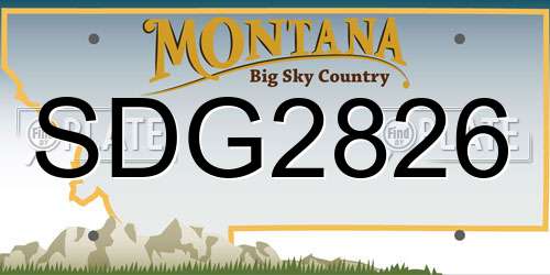 SDG2826 Montana License Plate