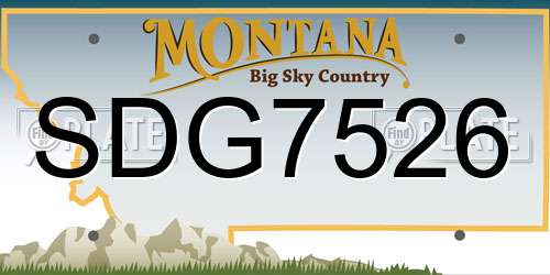 SDG7526 Montana License Plate