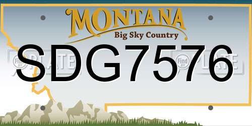 SDG7576 Montana License Plate