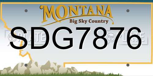 SDG7876 Montana License Plate