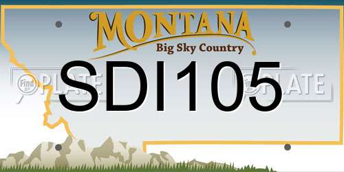 SDI105 Montana License Plate