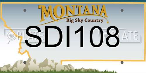 SDI108 Montana License Plate