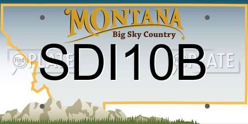 SDI10B Montana License Plate