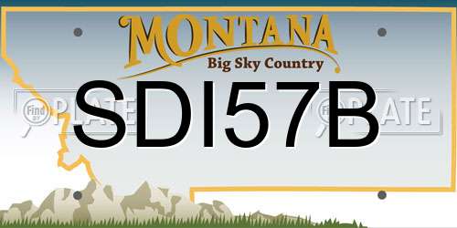 SDI57B Montana License Plate