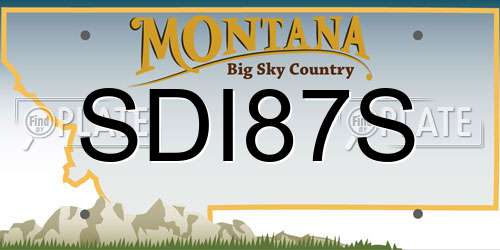 SDI87S Montana License Plate