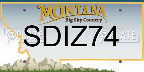 SDIZ74 Montana License Plate