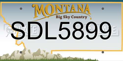 SDL5899 Montana License Plate