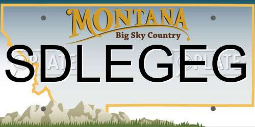 SDLEGEG Montana License Plate