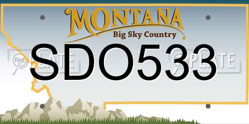SDO533 Montana License Plate