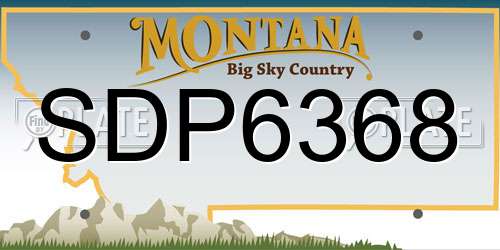 SDP6368 Montana License Plate