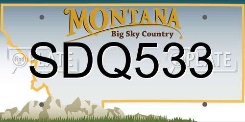 SDQ533 Montana License Plate