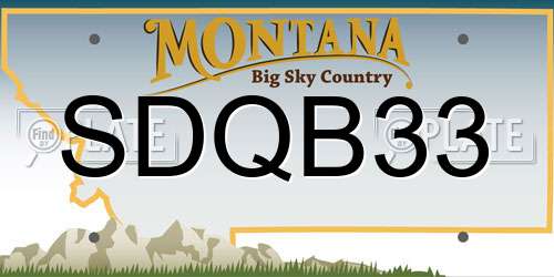 SDQB33 Montana License Plate