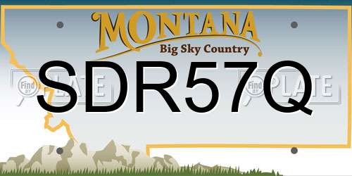 SDR57Q Montana License Plate