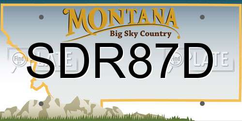 SDR87D Montana License Plate