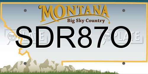 SDR87O Montana License Plate