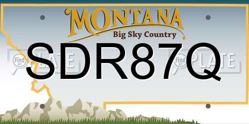 SDR87Q Montana License Plate