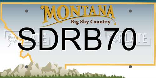 SDRB70 Montana License Plate