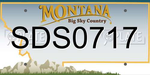 SDS0717 Montana License Plate