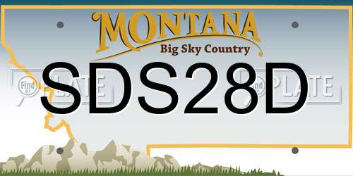 SDS28D Montana License Plate