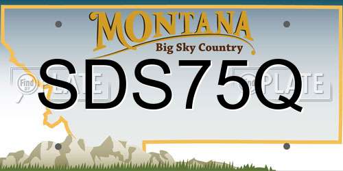 SDS75Q Montana License Plate