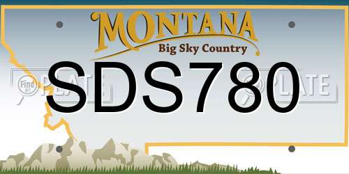 SDS780 Montana License Plate
