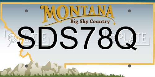 SDS78Q Montana License Plate