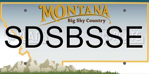 SDSBSSE Montana License Plate