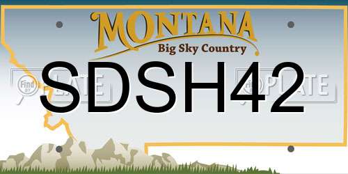 SDSH42 Montana License Plate