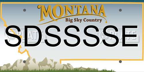 SDSSSSE Montana License Plate